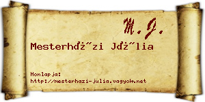 Mesterházi Júlia névjegykártya