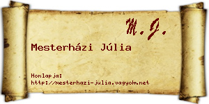 Mesterházi Júlia névjegykártya